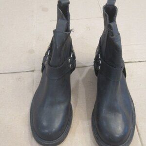 Giorgio Brutini Men's Black Leather Biker Boots - Size 10.5 - Vintage